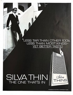 1970 SILVA THINS CIGARETTES Original Vintage Print Ad 10'' x 13''