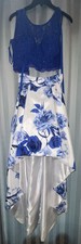Sequin Hearts Women's Size 7/8 Blue And White Dress Floral Print