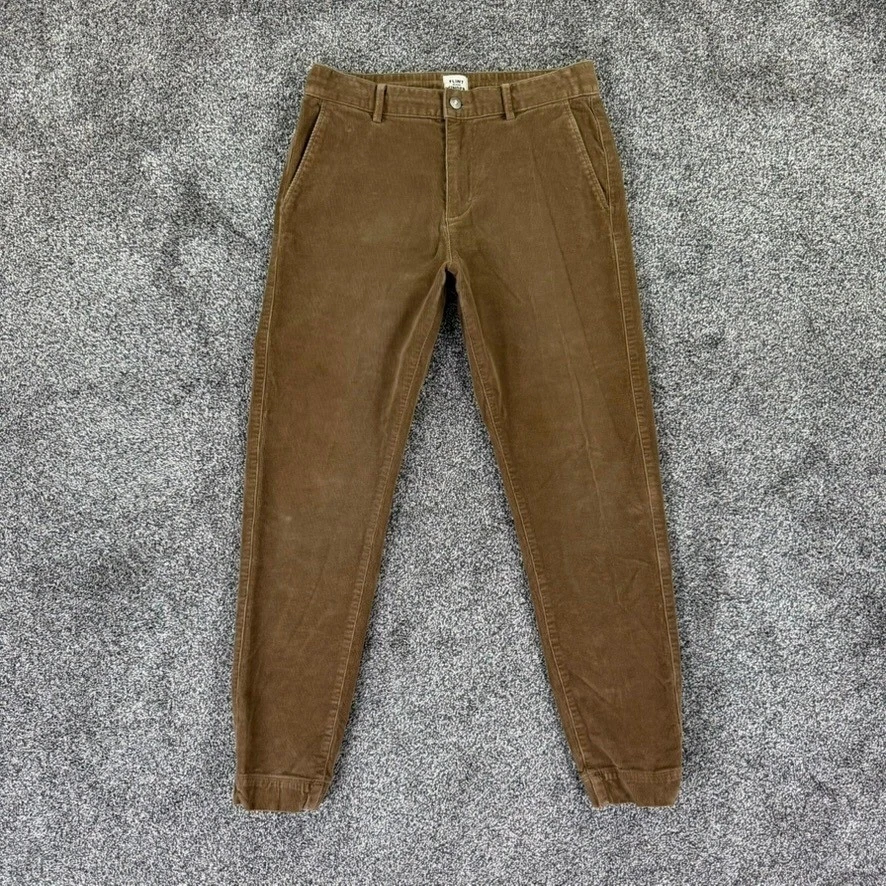 Flint and Tinder Mens 31 Brown Corduroy Jogger Pants Stretch Drawstring Athletic