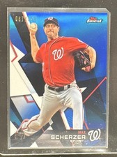 2018 TOPPS FINEST BLUE REFRACTOR #76 MAX SCHERZER #/150 NATIONALS