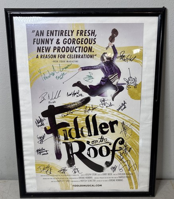 #ad #ad FIDDLER ON THE ROOF Framed Theater Poster Signed by CAST 2015 2016 Tour $175.00