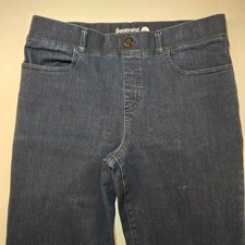 Betabrand Womens Large Pull On Straight Leg Jeans With Pockets Blue