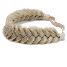Synthetic Hair Braided Headband Classic Wide Strands Wedding Disorderly Fluff...