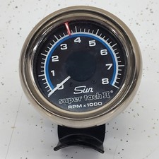 Sun Super Tach Ii Blue Line 8000 Rpm Tachometer Vintage Sun Super Tach Ii Blue Line 8000 Rpm Tachometer Vintage