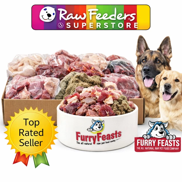 FURRY FEASTS RAW DOG FOOD FROZEN 500G PACKS 15 or 25 MIXED BUNDLE ** FREE DELIV
