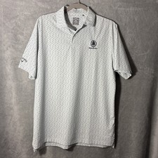 Callaway Men  s Golf Polo, Men  s Small, White w/Teal Pattern
