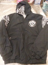 Raiders Zubaz Chalk Line Vintage Jacket Men s Size Large