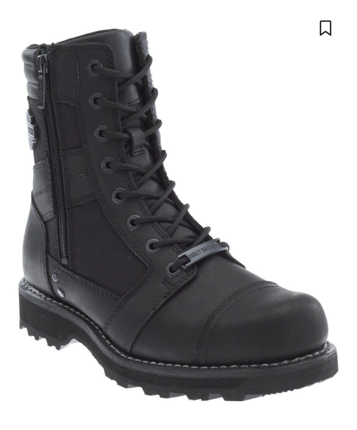 HARLEY DAVIDSON MEN's BOXBURY MOTO BOOTS - SOFT TOE BLACK LEATHER Man Size 10,5