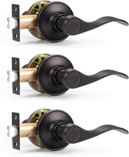 Passage Keyless Door Lock Lever Handles Interior Oil Rubbed Bronze Locksets 3 Pa