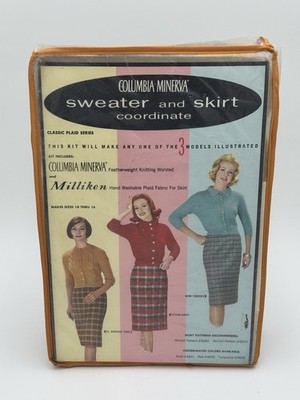 NEW Vintage 1950s Columbia Minerva Sweater & Skirt Kit Set El Dorado Cable NOS