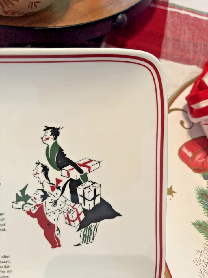 Pottery Barn Disney Plate Holiday Party Platter Christmas Santa tray appetizer ! - Image 3 of 4
