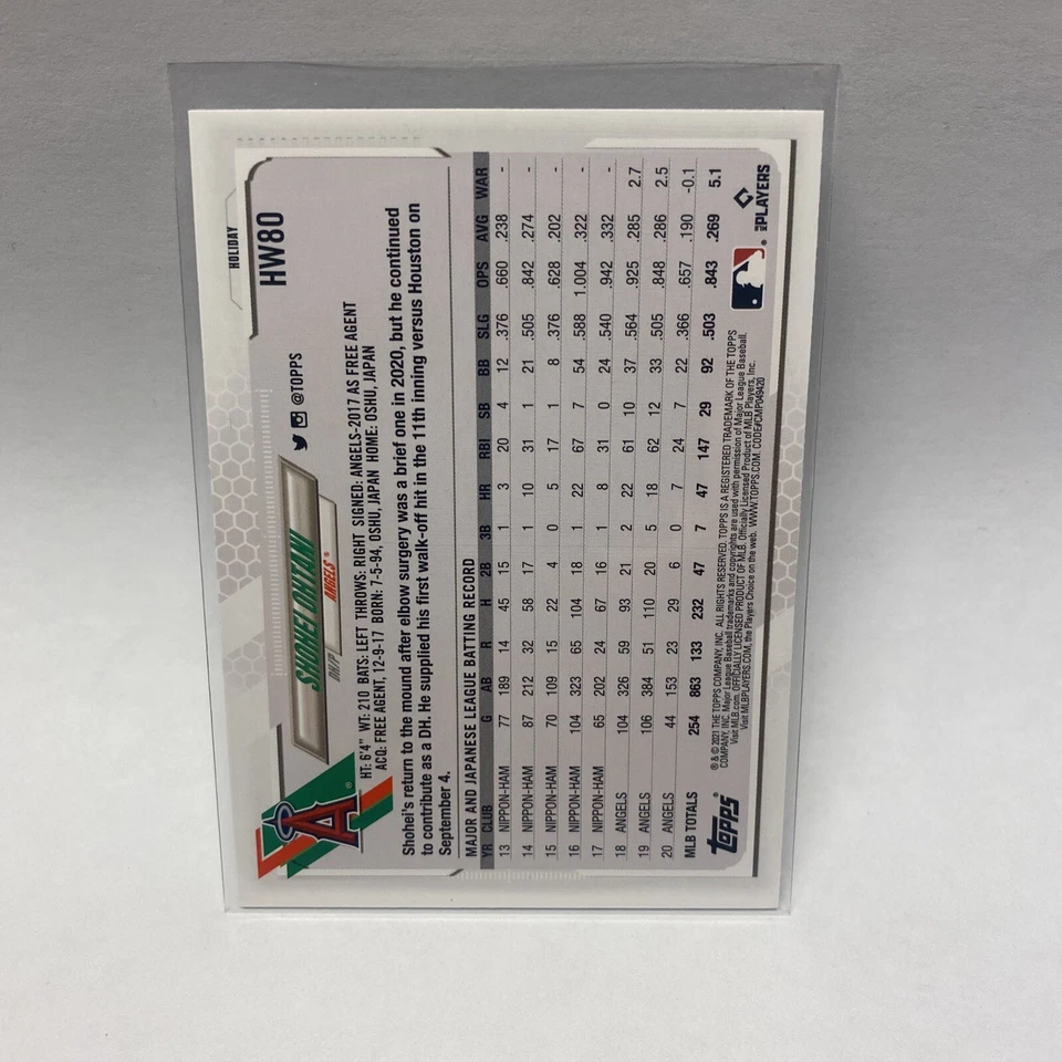 2021 Topps Holiday Shohei Ohtani Metallic Snowflake SP - Image 2 of 2