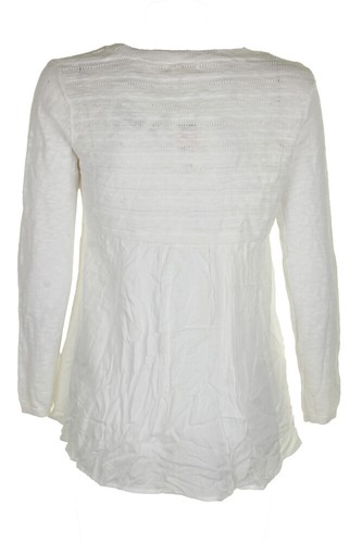 Style & Co Maglione Invernale Bianco Alta-Bassa Con Contrasto Collo A Giro XS - Foto 2 di 3