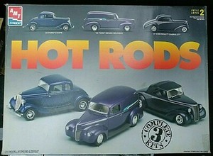 AMT/ERTL 1:25 Model Kits 3 Pack Hot Rods '34 Ford, '40 Ford, '37 Chevy ...