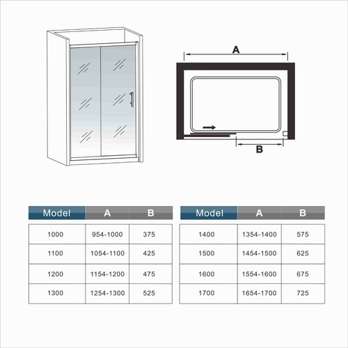 8mm EasyClean Glass Sliding Shower Enclosure+NANO Screen Panel Door Cubicle Tray - Picture 11 of 17