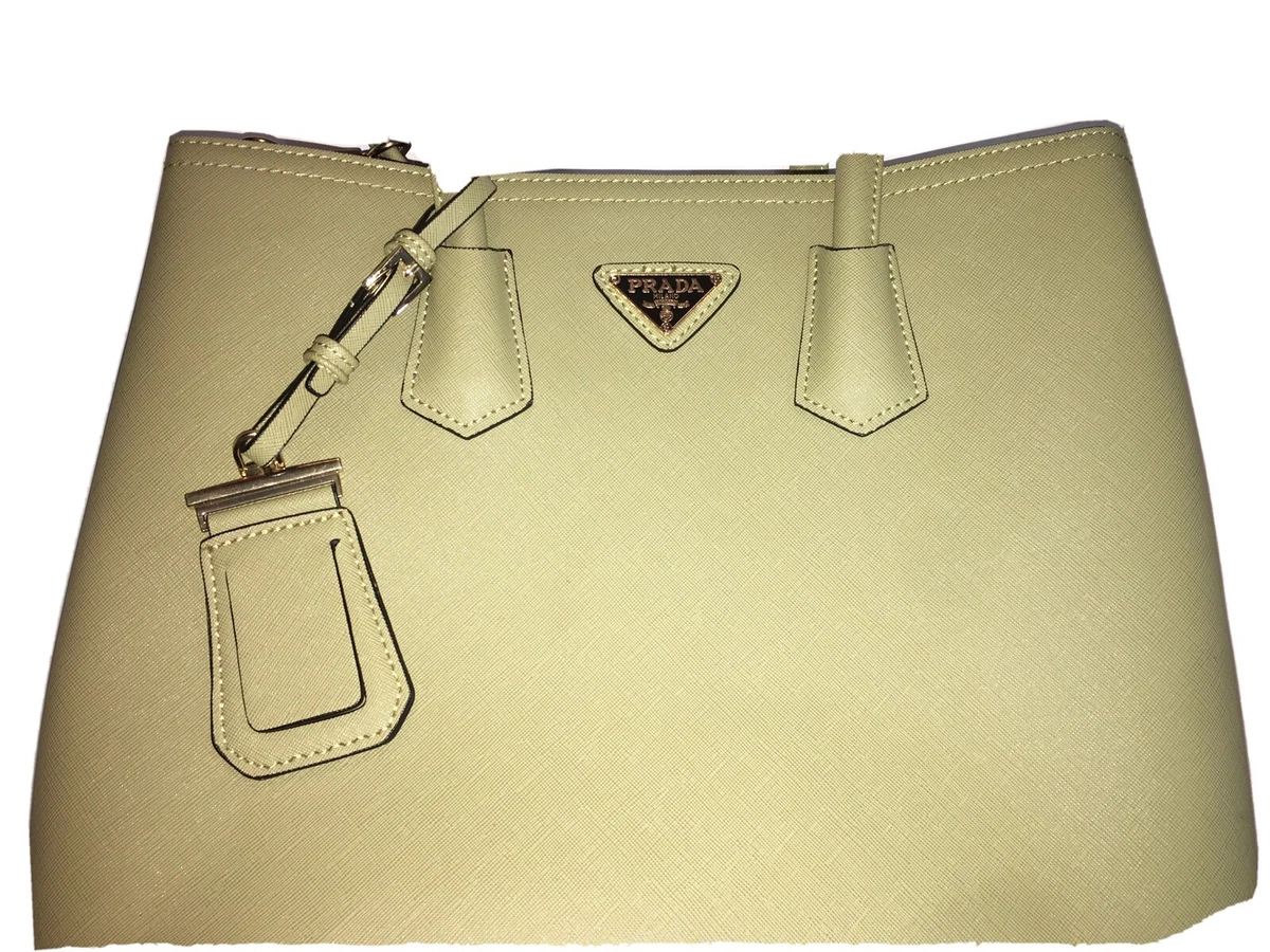 PRADA Saffiano Lux Tan Brown Leather Large Tote Bag eBay
