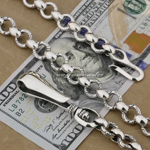 Enorme llavero de plata de ley 925 cadena billetera de moda accesorio hágalo usted mismo 8F001WC1A - Imagen 5 de 18