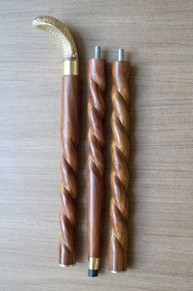 Solid Brass Snake Head Designer Handle With Twist… - image 5