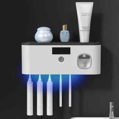 Wiederaufladbarer UV-Licht Sterilisator Zahnbürstenhalter Reiniger Zahnpastaspender