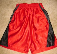 Boys' XS ATHLETIC SHORTS black/red w/ drawstring  pockets EUC