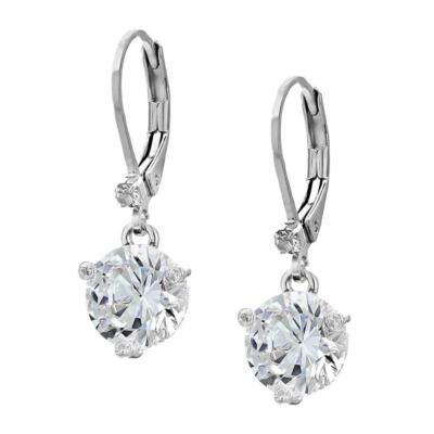 NWT Kate Spade Rise And Shine Small Round Leverback Earrings $48 Clear  Silver