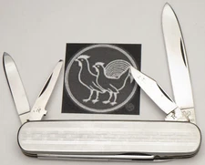 Vintage HEN & ROOSTER Solingen Six-Blade Lobster Penknife Patterned Metal N Mint