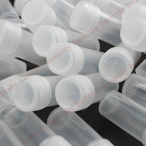 50Pcs Plastic Sample Bottle 5ml Test Tube Small Bottle Vial Storage Container - Picture 3 of 8