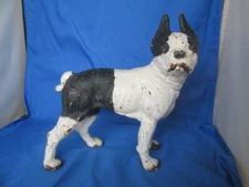 Vintage Cast Iron Boston Terrier Bull Dog Door Stop 10"  HUBLEY ?