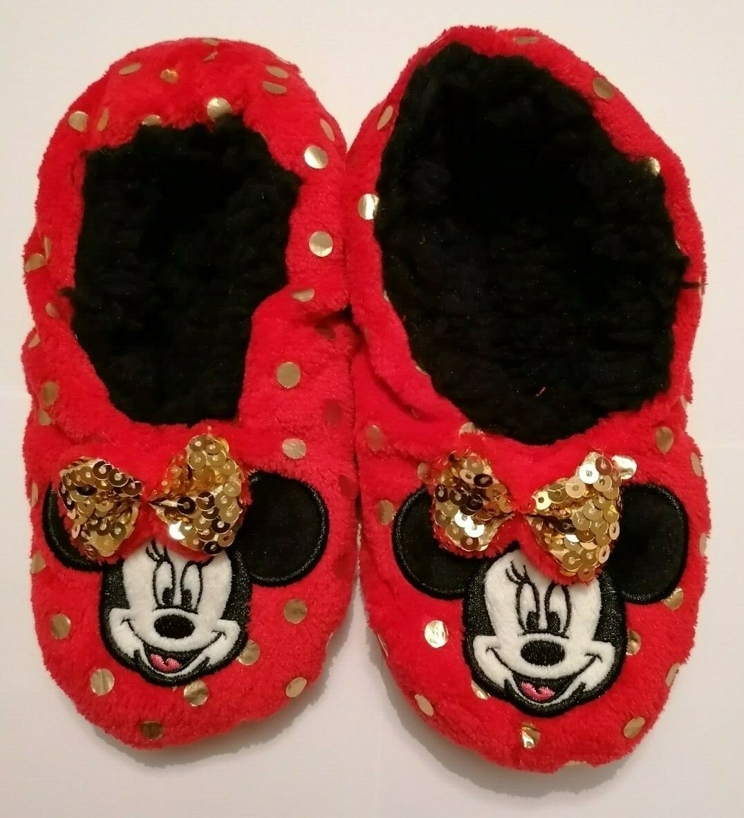 SAOLA Pantofole accoglienti per ragazze Minnie mo con paillettes fiocco suola con pinza rossa