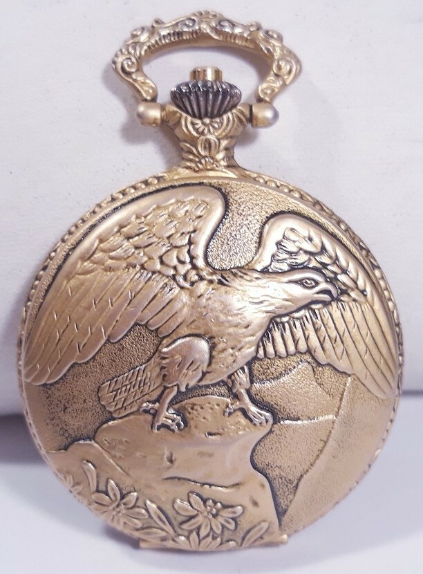Eagle Pocket Watch Mz Berger Full Hunter Gold Case Easy to Read