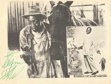 Signed Stepin Fetchit Postcard Satchel Paige Film Promo Dig Mr. Cool autograph