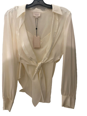 Cinq à Sept Ally Silk Top With Camisole - Ivory