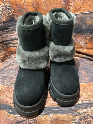 Ugg Womens Brooklyn Sunburst Boot Size 9 Black Suede New 1145710