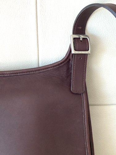 COACH VTG #9135 Saddle Hippie Slim Flap Leather Crossbody Bag, USA- Mahogany - Picture 3 of 11