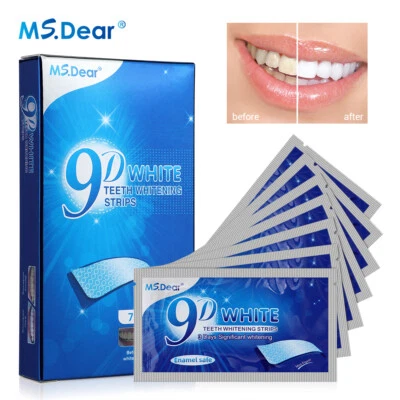 MS.DEAR 14PCS 9D Teeth Whitening Strips Professional Advanced Tooth Bleaching Whitener