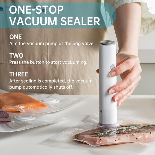 Vacuum Sealer, Handheld Vacuum Sealer for Food, Compact Vacuum Sealer Machine wi - Picture 8 of 9