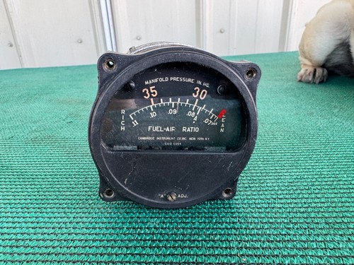 Vintage Aircraft Air Manifold Pressure Fuel Air Ratio Gauge for Display - Picture 2 of 11