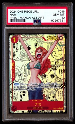 PSA 10 Gem Mint Nami OP01-016 PRB01 Manga Rare The Best PSA 10 Gem Mint Nami OP01-016 PRB01 Manga Rare The Best