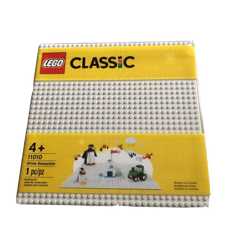  Lego Classic White Baseplate 1pc 10" Square 11010 New 2020 SEALED