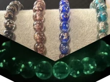 🌟Luminous Glow In The dark 8mm Glass Beaded Bracelet,*stretchy*