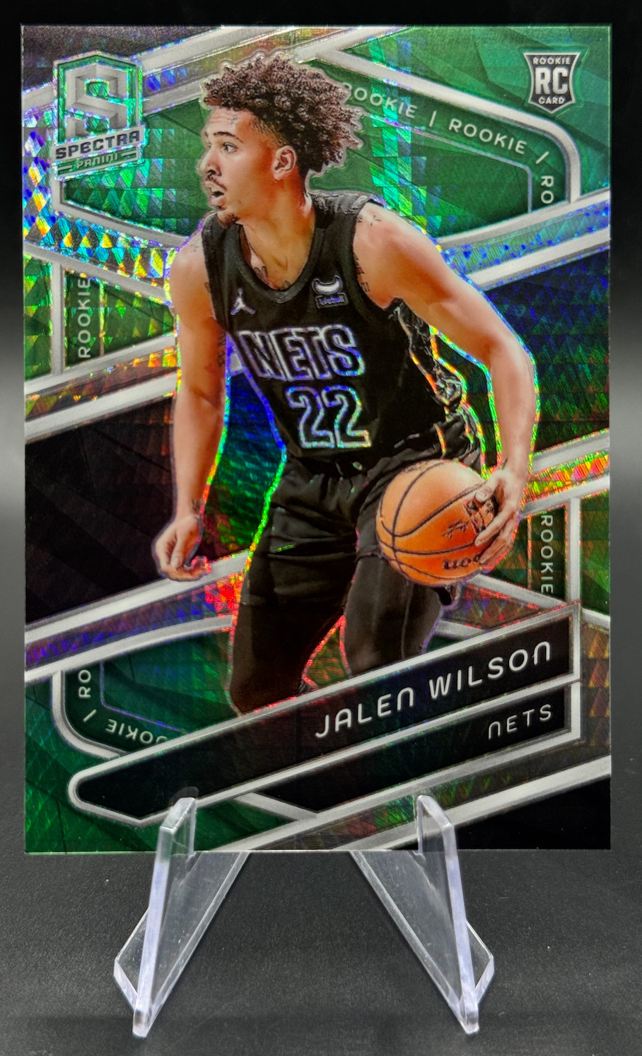 2023-24 Jalen Wilson RC /75 Spectra International Green Hyper Rookie #148 | Nets