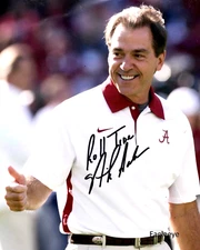 Nick Saban 8 x 10 Photos  ~ Alabama Crimson Tide Football  Signed