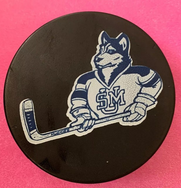 UNIVERSITY OF SOUTHERN MAINE HUSKIES HOCKEY PUCK BLANK BACK With FREE