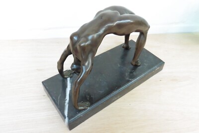 Vintage Bronze auf Marmorsockel ~ weiblicher Akt ~ signiert Milo