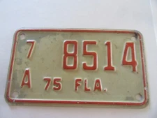 1975 Orange County Florida Motorcycle Tag #8514