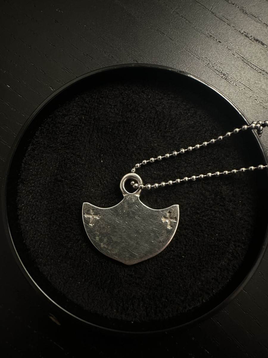 Chrome Hearts Vintage Shield Pendant Necklace Sterling Silver 1998