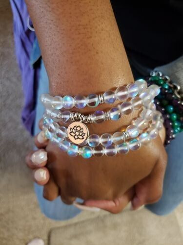 108 Mala Beads Prayer Angel Aura Quartz Crystal Healing Chakra Necklace Bracelet