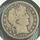 1899-o  Barber half dollar,  nice VG , scarce