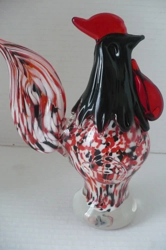 Vintage Murano Hand Blown Colorful Rooster Figure