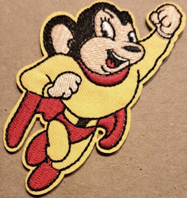 Mighty Mouse embroidered Iron on patch